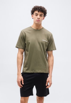 JACSOLID LOUNGE TEE AND SHORTS - Pyžamová sada - castlerock/black