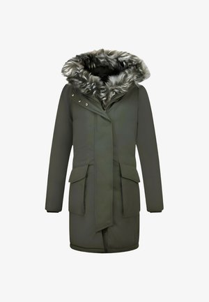 Local Fanatic, LANGE PARKA JAS - FAUX BONTKRAAG - FX-NW - GROEN - LC2728 - Parka - groen