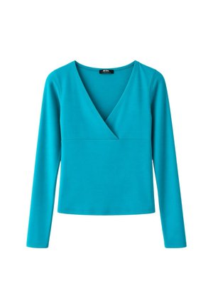 Stradivarius, LONG SLEEVE T-SHIRT WITH UNDER-BUST CUT-OUT - T-shirt à manches longues - turquoise