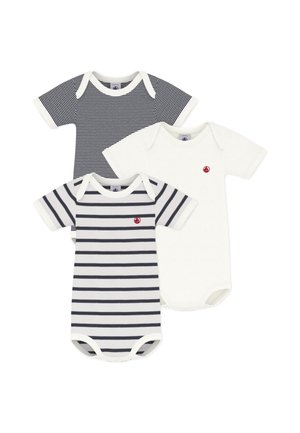 Petit Bateau 3 PACK UNISEX - Body - white/dark blue