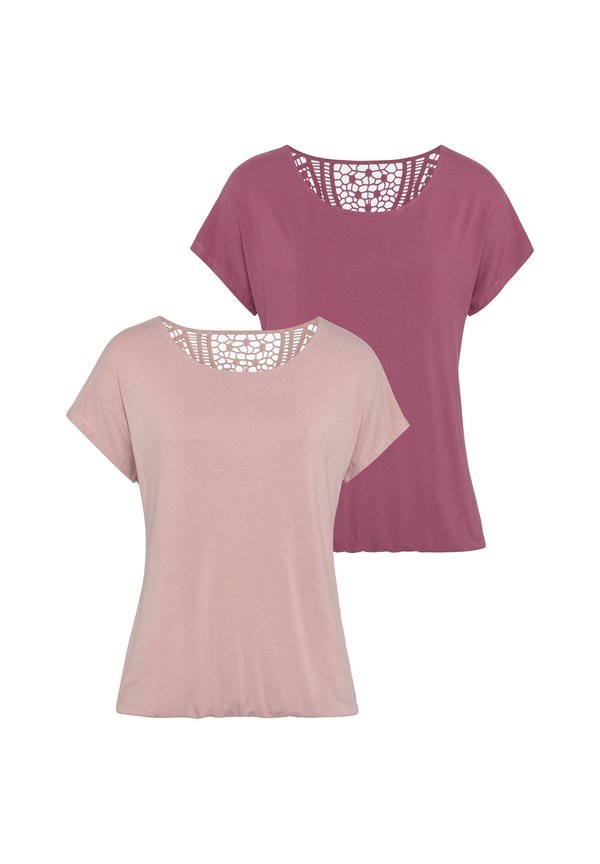 2 PACK - T-Shirt print - rose beere