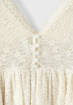 Stradivarius, LACE PEPLUM CAMI TOP - Blouse - white