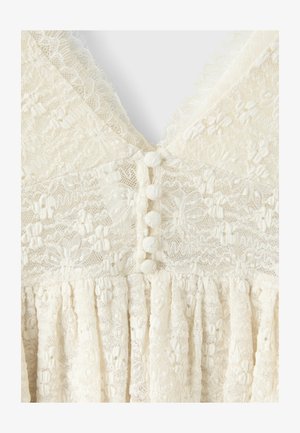 Stradivarius, LACE PEPLUM CAMI TOP - Blouse - white