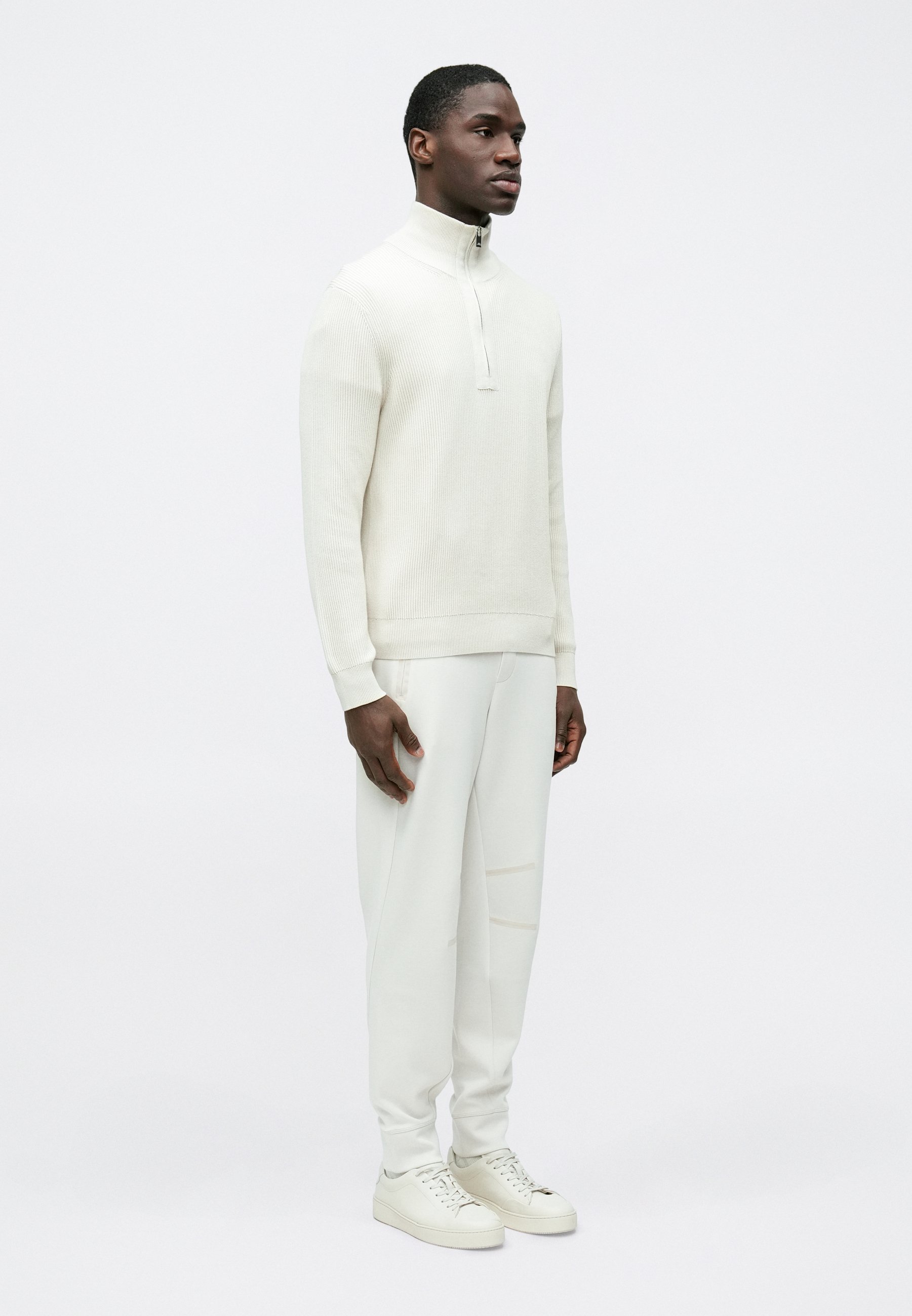 J.LINDEBERG ALEX HALF ZIP SWEATER - Jumper - moonbeam/beige