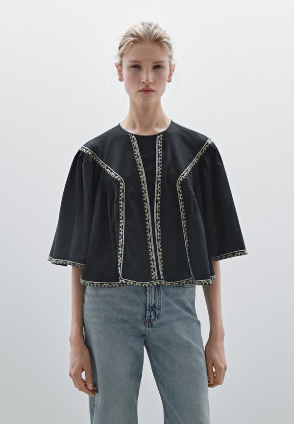 FLOWY WITH EMBROIDERED DETAILS - Blouse