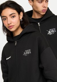 Multiply Apparel CUSTODY - Bluză de molton cu fermoar - black soda washed