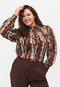 Zizzi WITH SMOCK - Pluus - earthy zig zag