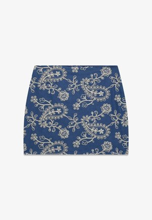 Guess, BESTICKTER MINIROCK - Jupe crayon - blue