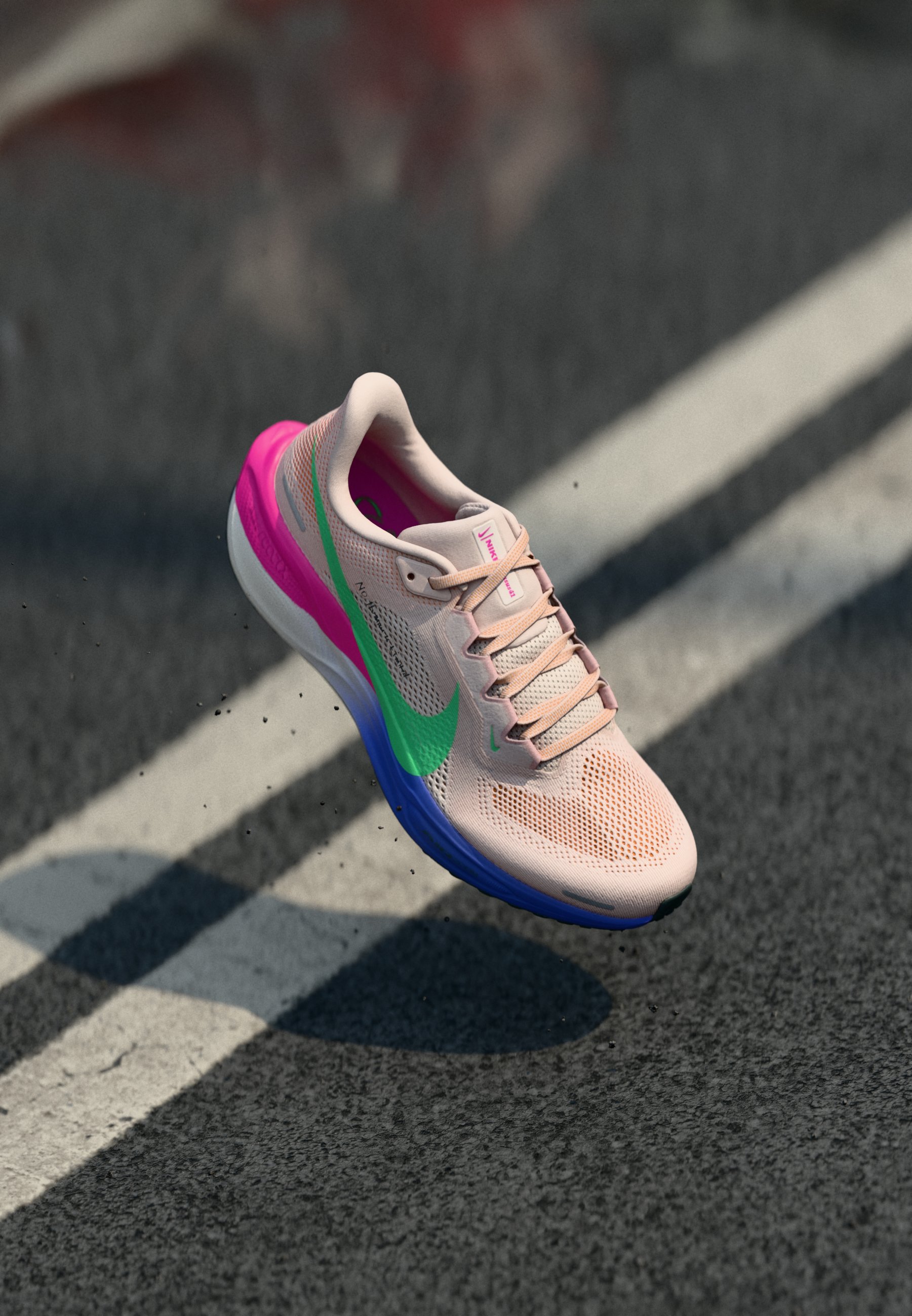 Nike Green Athletic Shoes with Purple Heel and Pink Swoosh nike introduces the Alphafly 3 in a Fuchsia Glow, Bright  main image 4