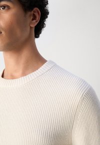 Marc O'Polo CREW NECK STRUCTURED WITH TIPPING - Strickpullover - gray silk
