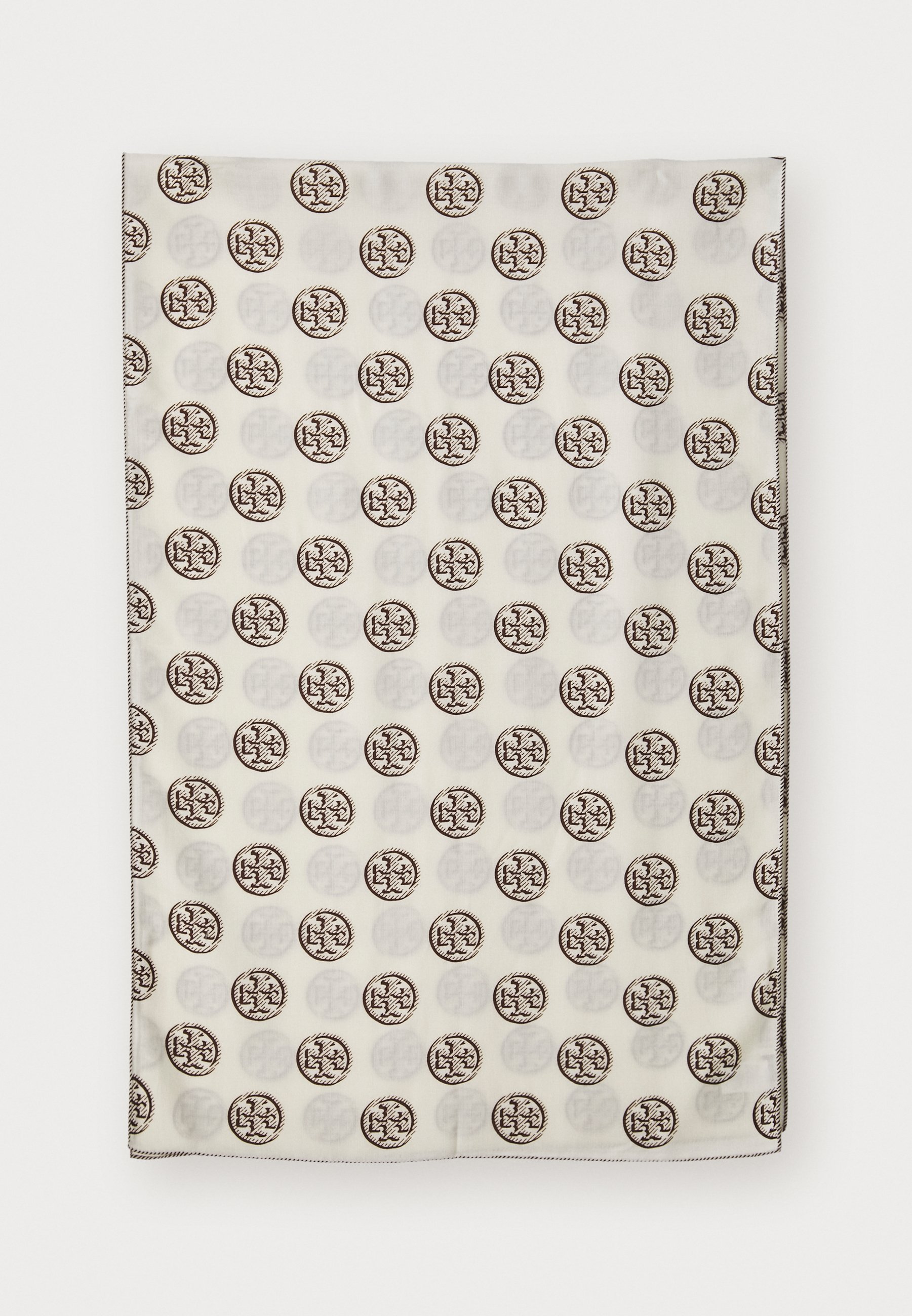 Tory Burch MEDALLION LOGO OBLONG - Scarf - chocolate/off