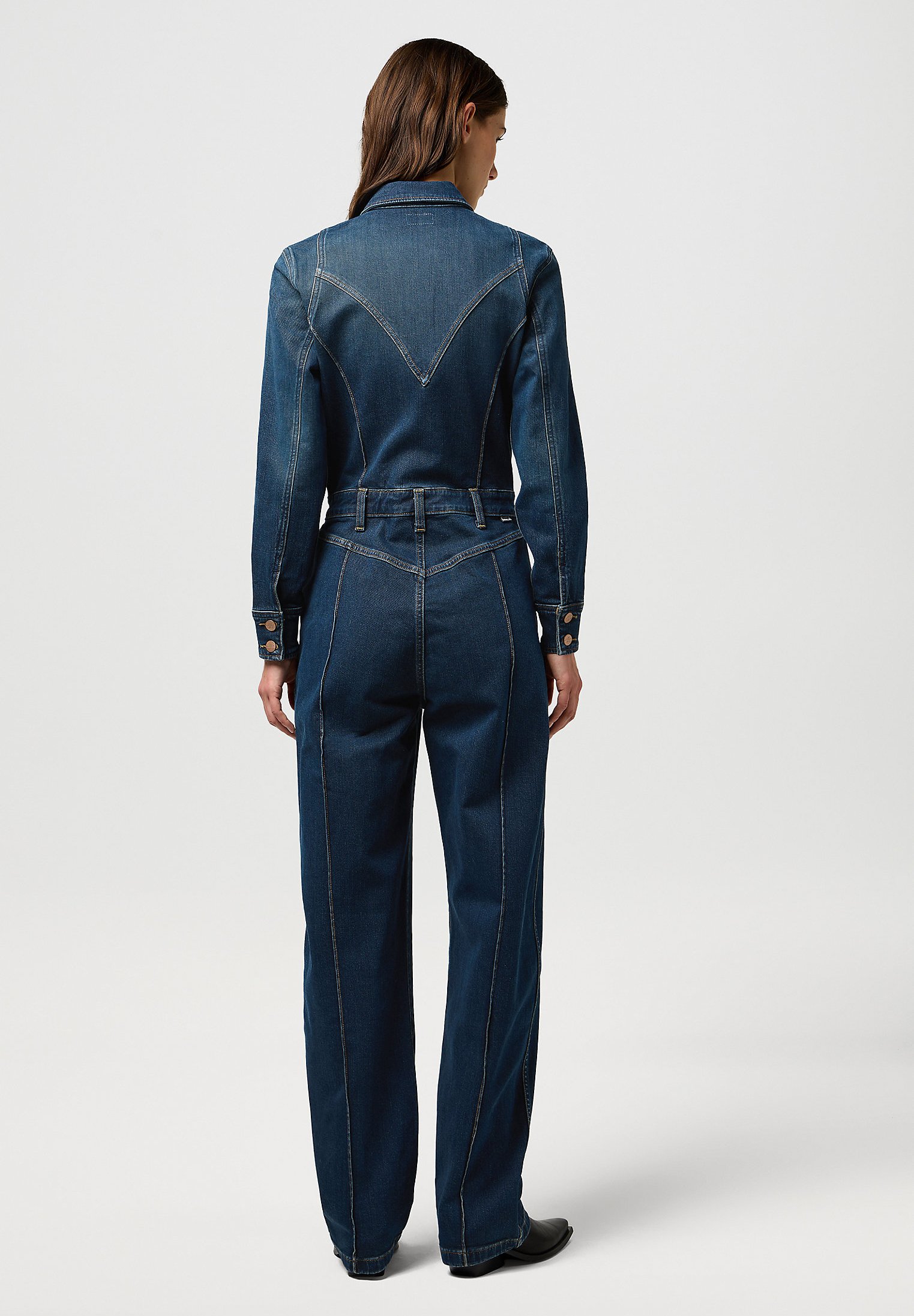 Wrangler WESTERN COVERALL - Jumpsuit - rustic rinse/dark-blue