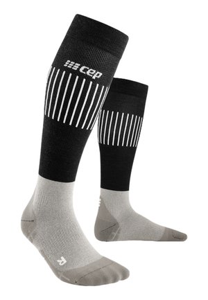 CEP COMPRESSION ULTRALIGHT SKIING TALL SOCKS WOMEN - MADE IN GERMANY - Kniestrümpfe - black grey