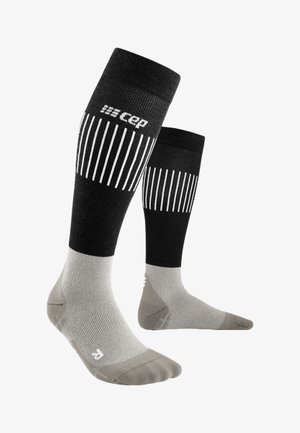 CEP COMPRESSION ULTRALIGHT SKIING TALL SOCKS WOMEN - MADE IN GERMANY - Kniestrümpfe - black grey