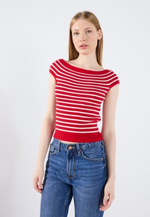 Jumper - dark red/white