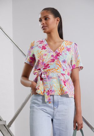 ONLLINA WRAP - Camicetta - pastel turquoise flower field
