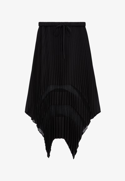 PLISSÉE ASYMÉTRIQUE - Jupe trapèze - black