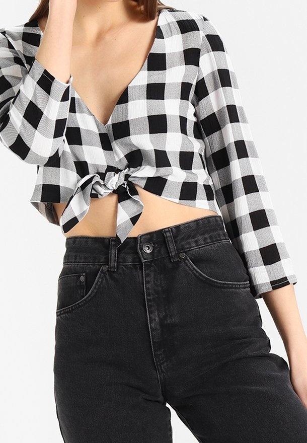 Miss Selfridge - Pantalon cigarette à détail cousu - Noir