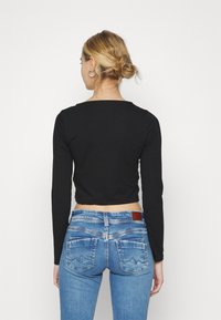NA-KD FRILL DETAIL RUCHED  - Camisola de manga comprida - black