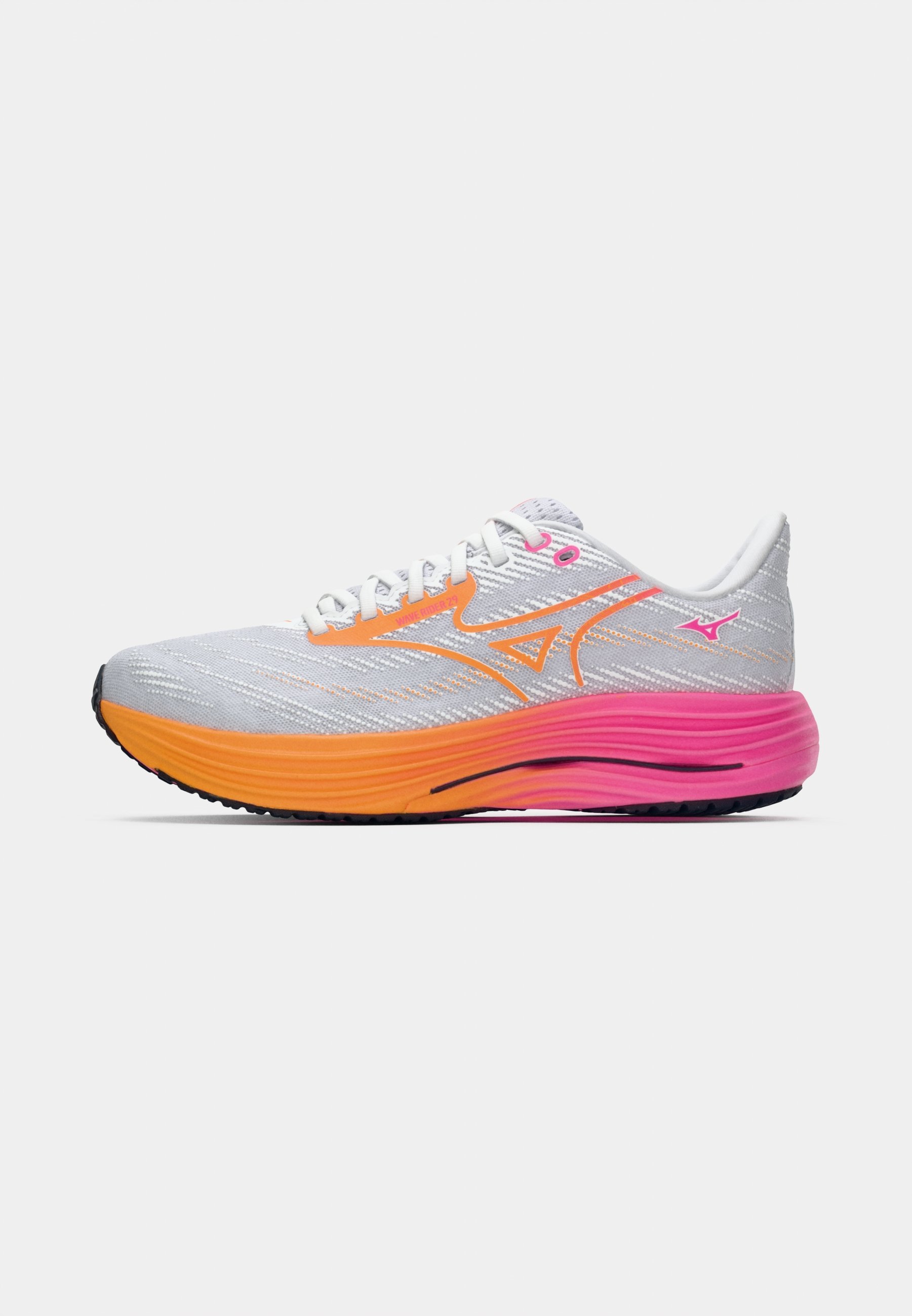 Mizuno WAVE RIDER 29 HANABI UNISEX - Laufschuh Straße - white/tang