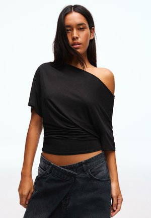 ASYMMETRIC SHORT SLEEVE - T-Shirt basic - black