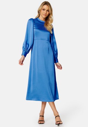 LONG SLEEVE SATIN MIDI DRESS - Freizeitkleid - dark blue