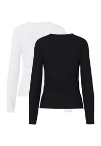 Pieces PCAMELIA 2 PACK - Μπλούζα με μακριά μανίκια - black/bright white