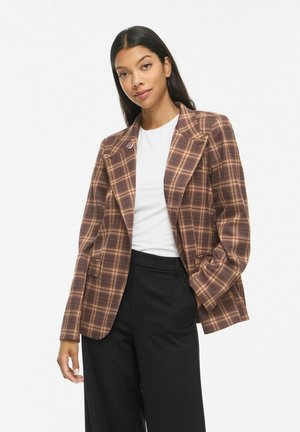 VILA, BLAZER VISANNE CHECKED - Blazer - carafe