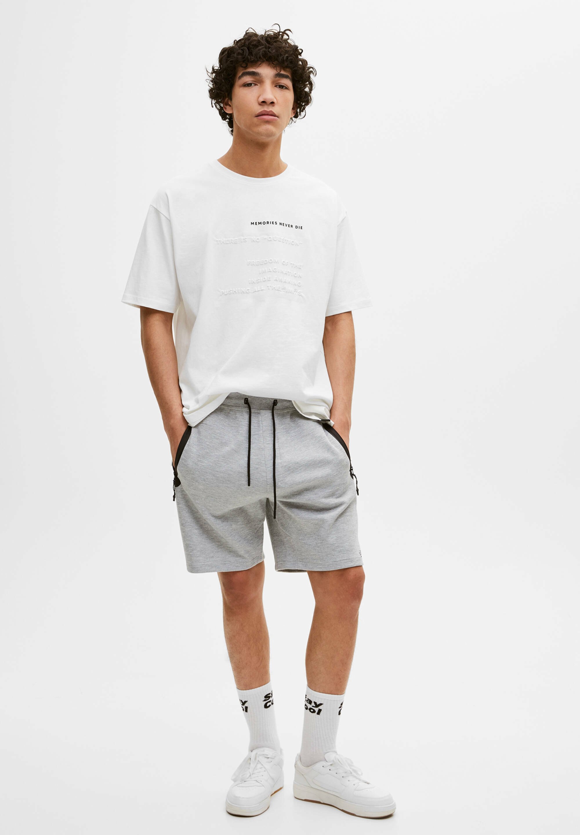 PULL\u0026BEAR WITH CONTRAST ZIP POCKETS - Shorts - light grey/grigio chiaro -  Zalando.it