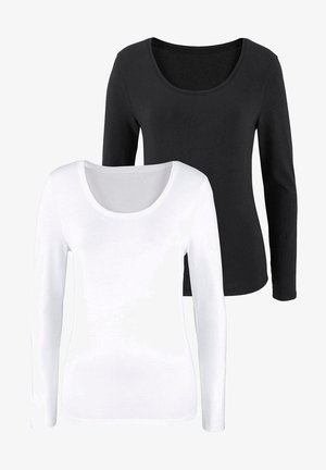 LANGARM 2PACK - Long sleeved top - schwarz   weiß