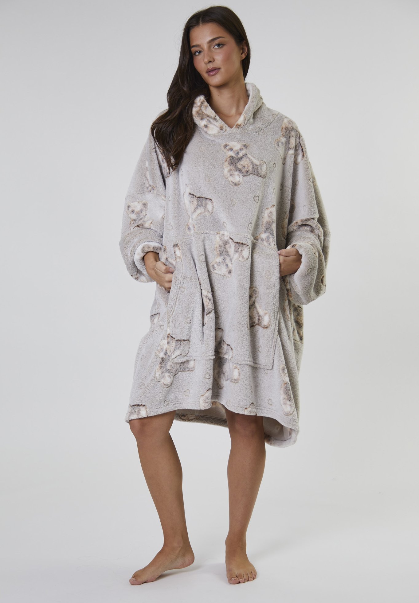 Loungeable LUXURY TEDDY BEAR FLEECE SNUGGLE HOODIE Camisón