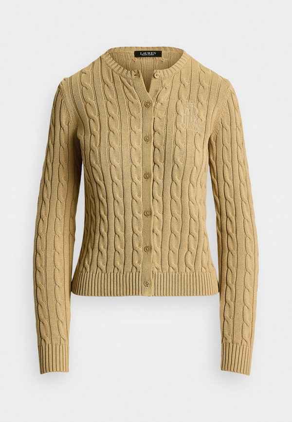 CABLE KNIT COTTON CARDIGAN - Cardigan - beige3