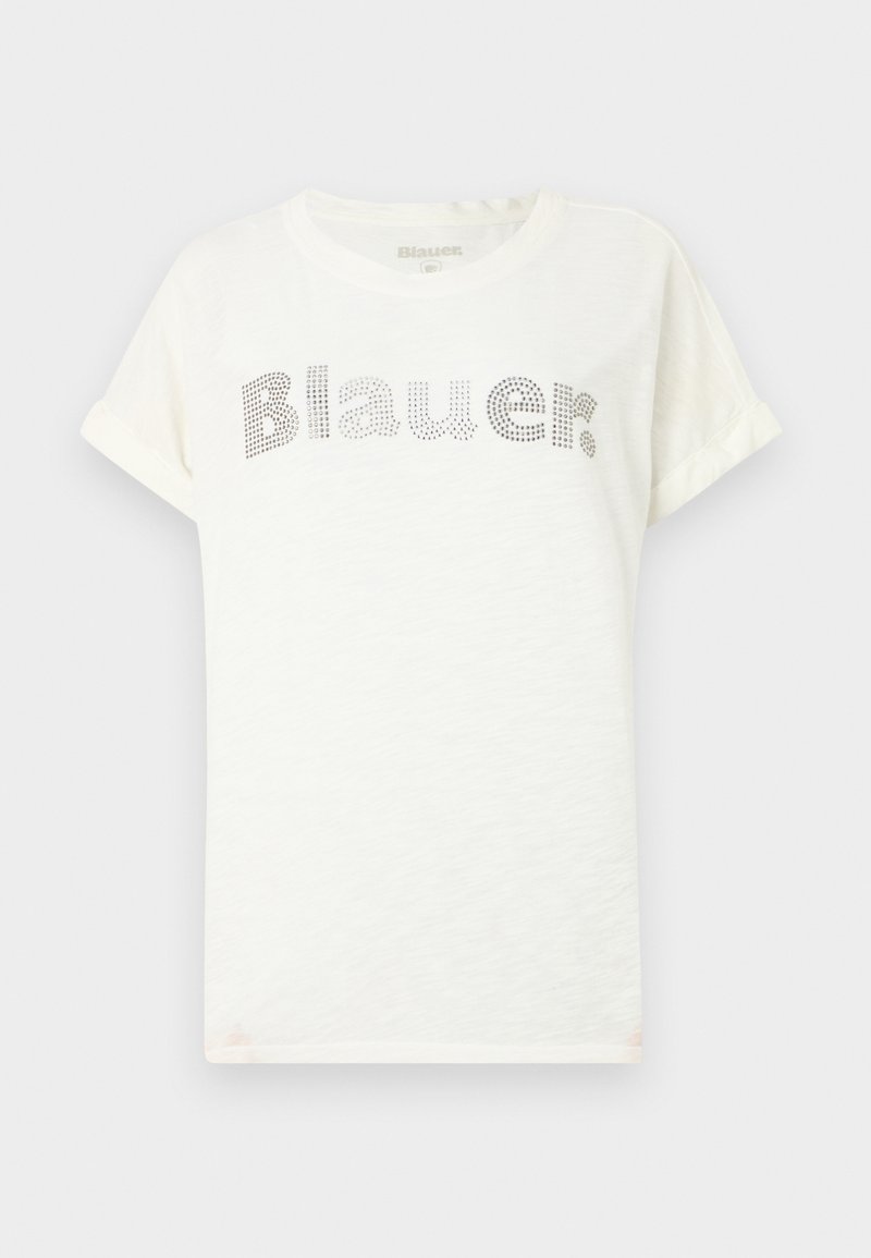 Blauer T-shirt print crème