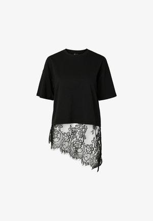 Pieces, T-shirts med print - black