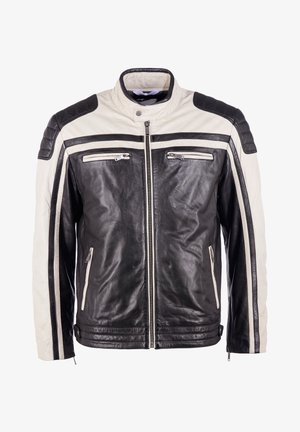 JCC Lederjacke - black beige