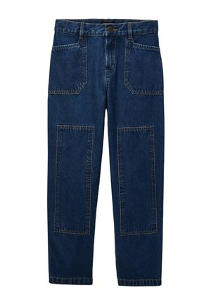 AVEC EMPIÈCEMENTS EN  - Jean droit - brut denim