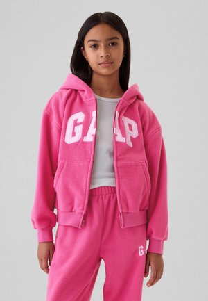 KIDS ARCH LOGO ZIP HOODIE - Fleecejakke - happy pink