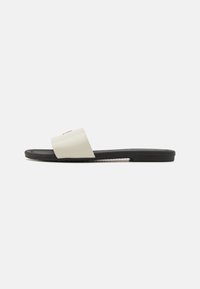 FLAT SLIDE - Muiltjes - silver birch/black