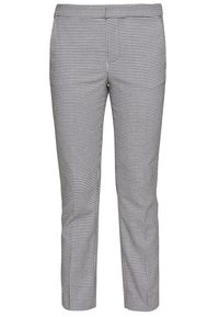 Svart- och vitrutiga byxor med slim fit, med en mjuk textur och en strukturerad midja. Inga synliga fickor.