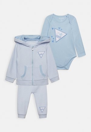 NEWBORN SET UNISEX - Felpa con zip - blue and white strip