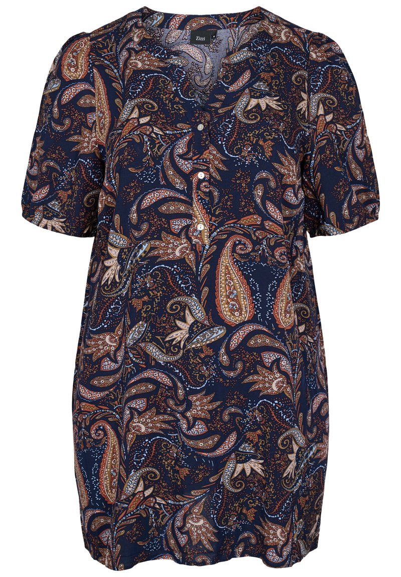 Damen Freizeitkleider | Zizzi Freizeitkleid paisley aop/braun - KU63557 Damen Freizeitkleider | Zizzi Freizeitkleid paisley aop/braun - KU63557