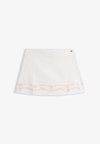 BRODERIE ANGLAISE MINI SKIRT WITH LINEN - A-Linien-Rock - ancient white