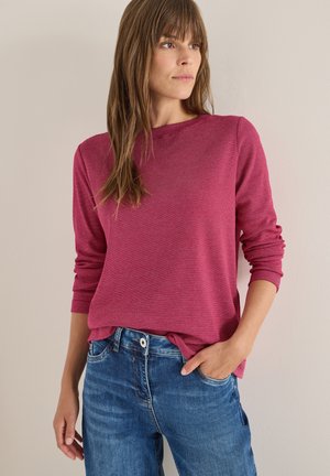 MIT FEINEN STREIFEN - Longsleeve - rot