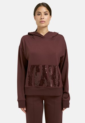 MIT PAILLETTEN - WORDING - Hoodie - vino