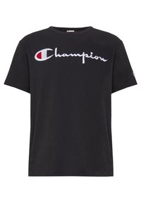 Musta puuvillapaita, jossa on valkoisella ja punaisilla yksityiskohdilla brodeerattu "Champion"-logo. Suunniteltu pyöreällä kaula-aukkolla ja lyhyillä hihoilla.
