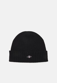 GANT - SHIELD BEANIE UNISEX - Kootud müts - black Väikepilt 1