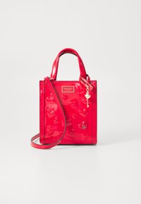 KEY TO MY HEART EMBOSSED PATENT MANHATTAN MINI TOTE - Axelremsväska - cherry rouge