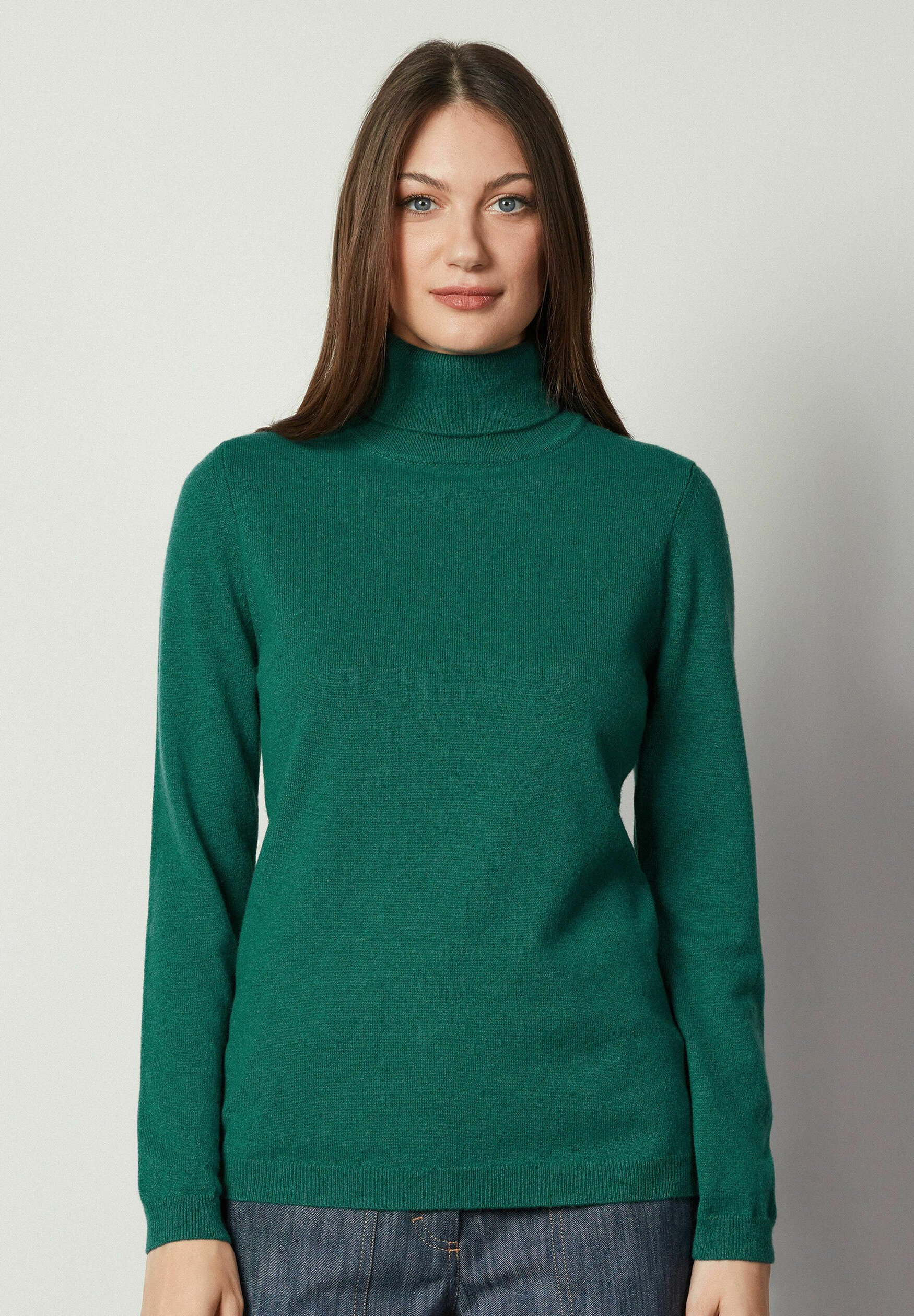 emerald green roll neck jumper
