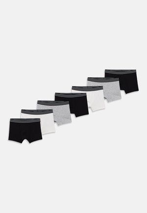 Set van tien boxershorts in zwart, wit en grijs, voorzien van elastische taillebanden met zwart-witte strepen, gemaakt van katoen.