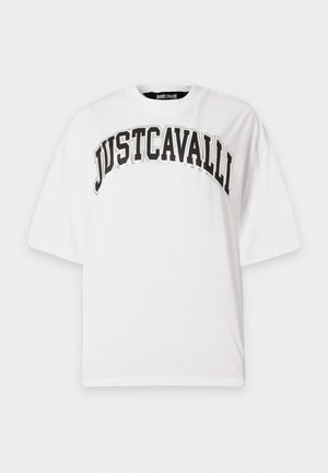 Just Cavalli, LOGO GLITTER UNIVERSITY - Тениска с щампа - white